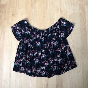 Floral off the shoulder shirt